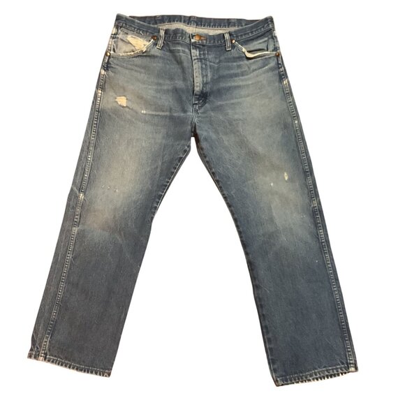 Vtg Wrangler Cowboy Cut Jeans 38 x 30 13MWZ USA Made Straight Leg Cotton Mens - Picture 4 of 5